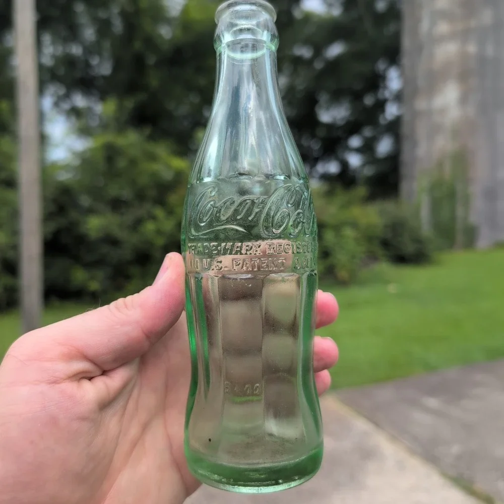 Vintage Coca-Cola Glass Bottle Cedartown GA Green Hobbleskirt 1940 5-40 Embossed
